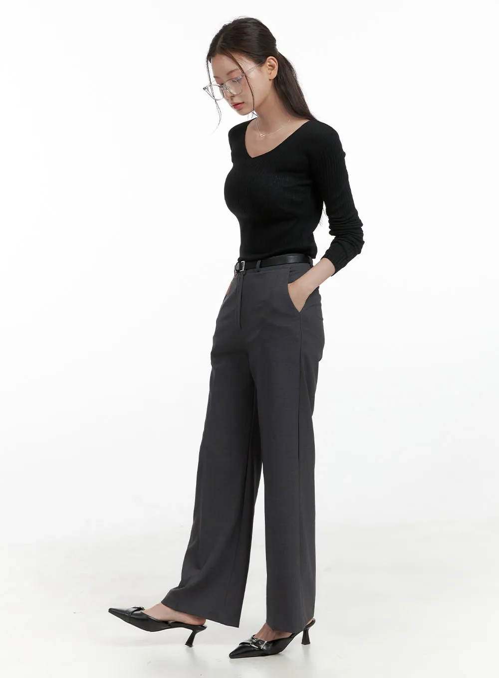 Loose Fit Tailored Pants OL416