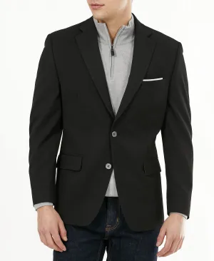 Michael Kors Men's Solid Stretch Modern Fit Blazer, Black