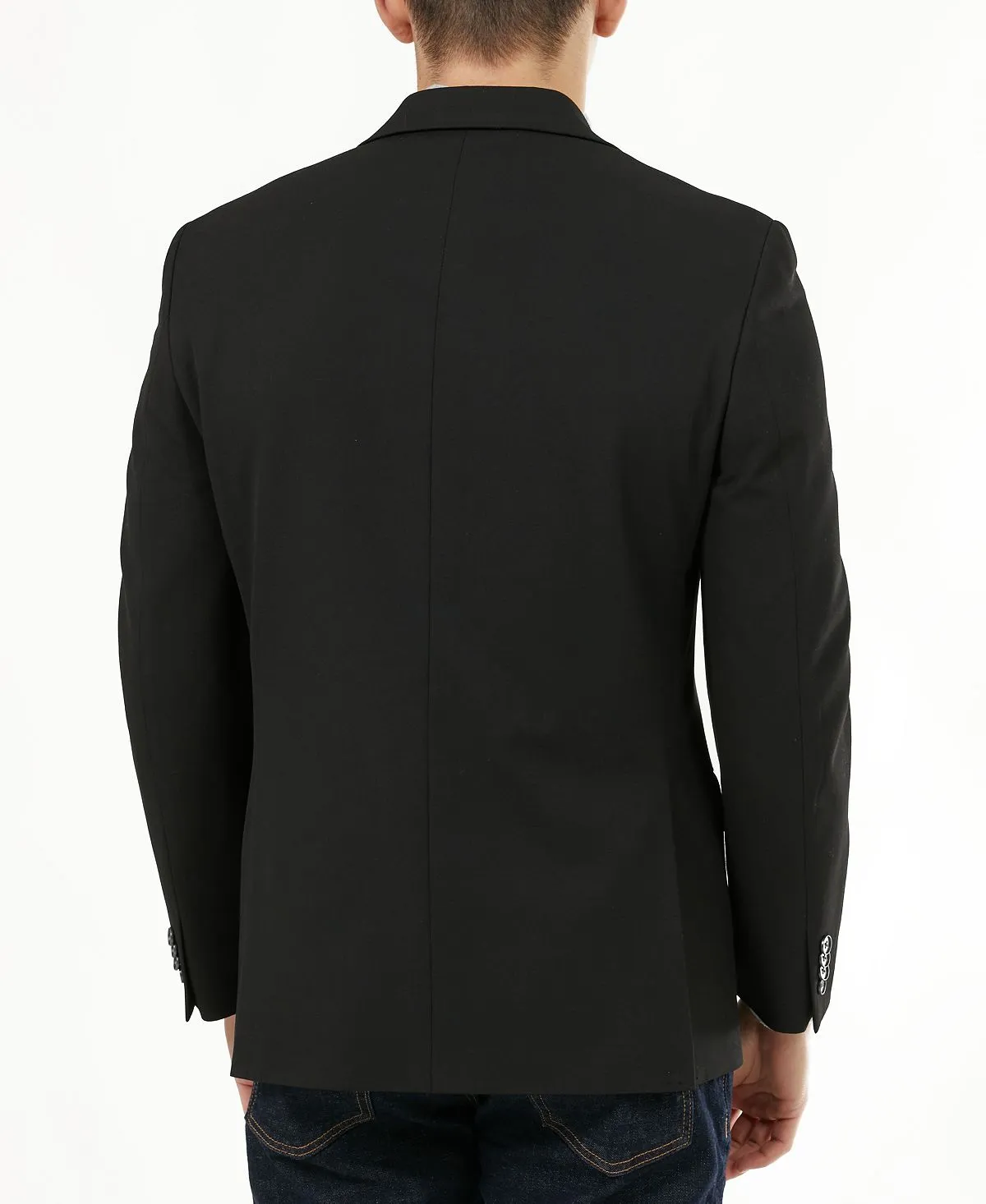 Michael Kors Men's Solid Stretch Modern Fit Blazer, Black