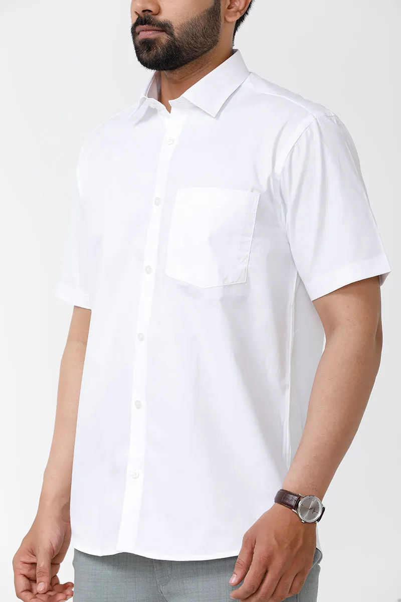 Minister - 100% Cotton Formal White Shirt For Men | Uathayam