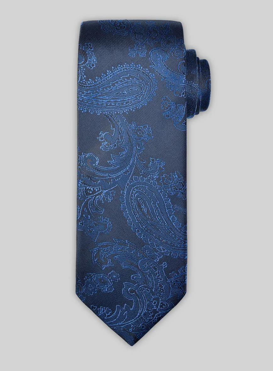 Paisley Blue Satin Tie