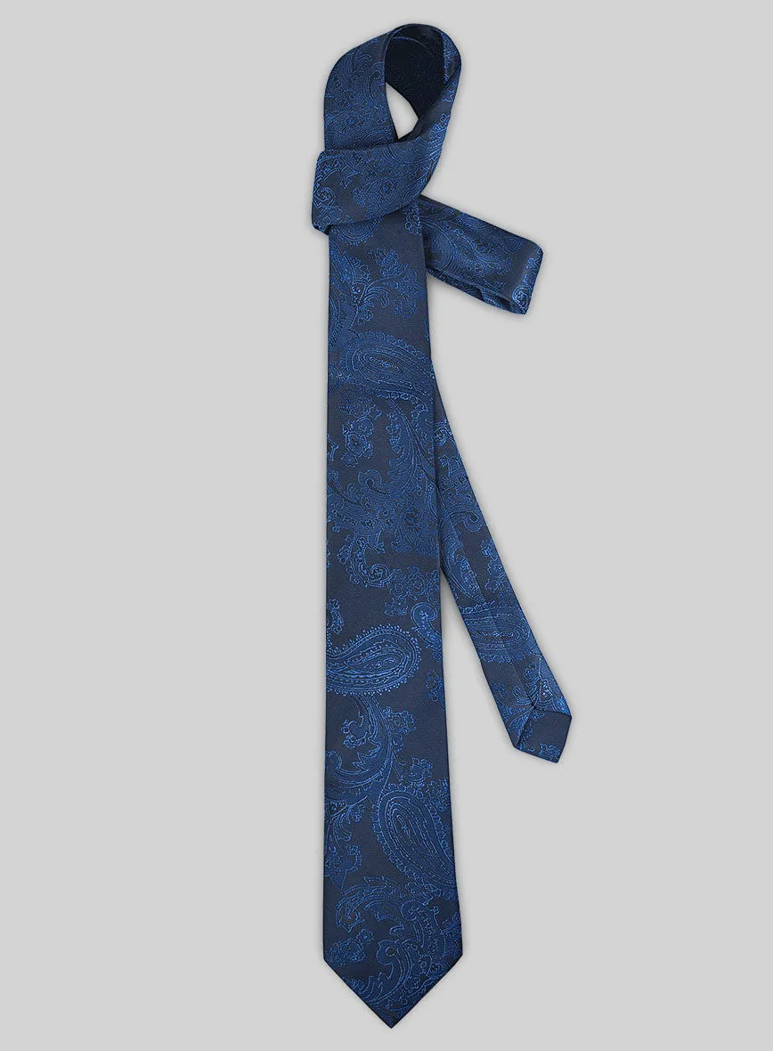 Paisley Blue Satin Tie