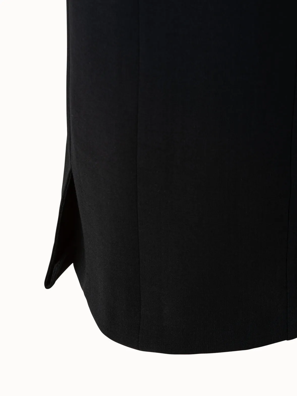 Pencil Skirt from Wool Double-Face with Back Slits