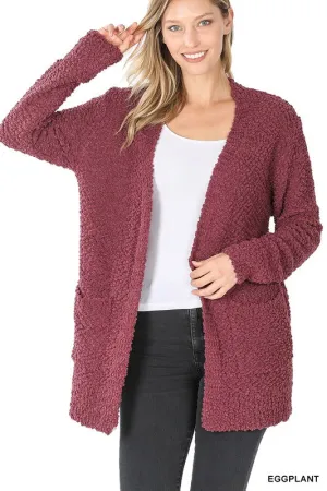 Penny Long Sleeve Popcorn Cardigan with Pockets