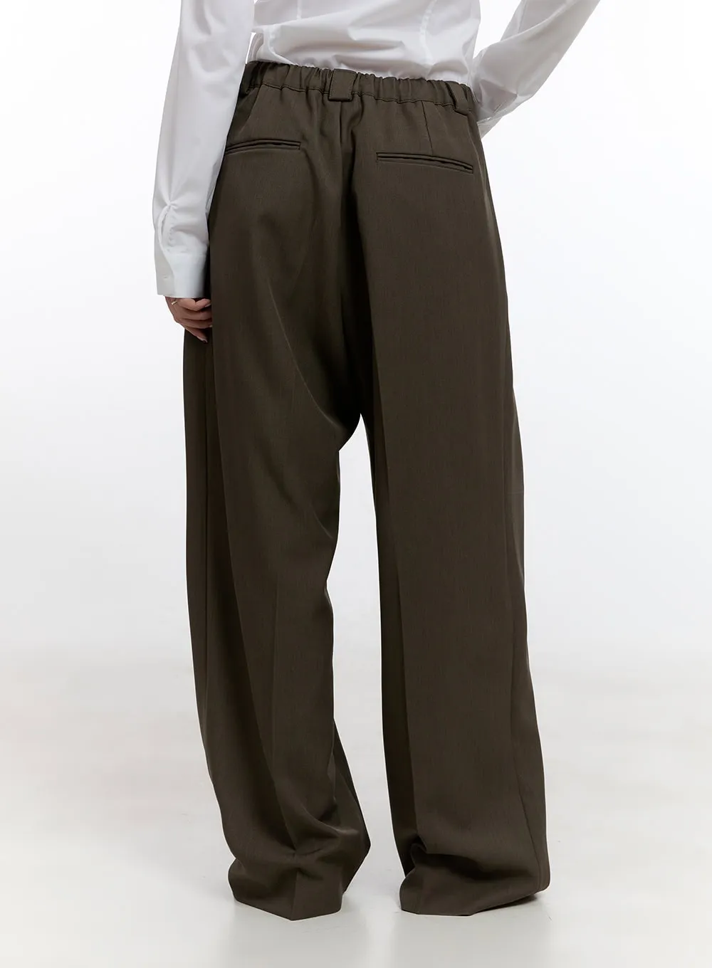 Pintuck Wide Fit Tailored Pants CN420