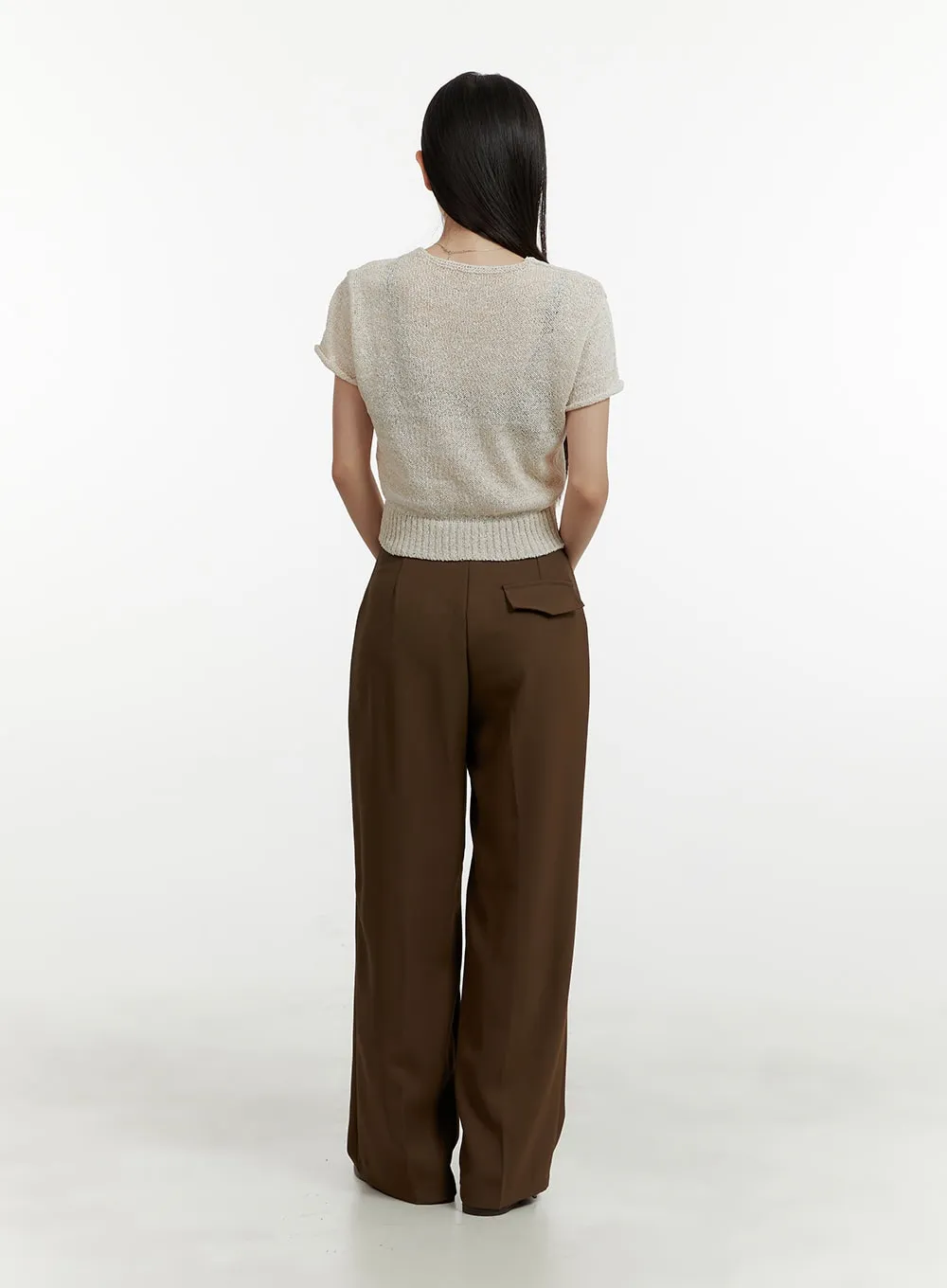 Pintuck Wide Fit Tailored Pants OY413