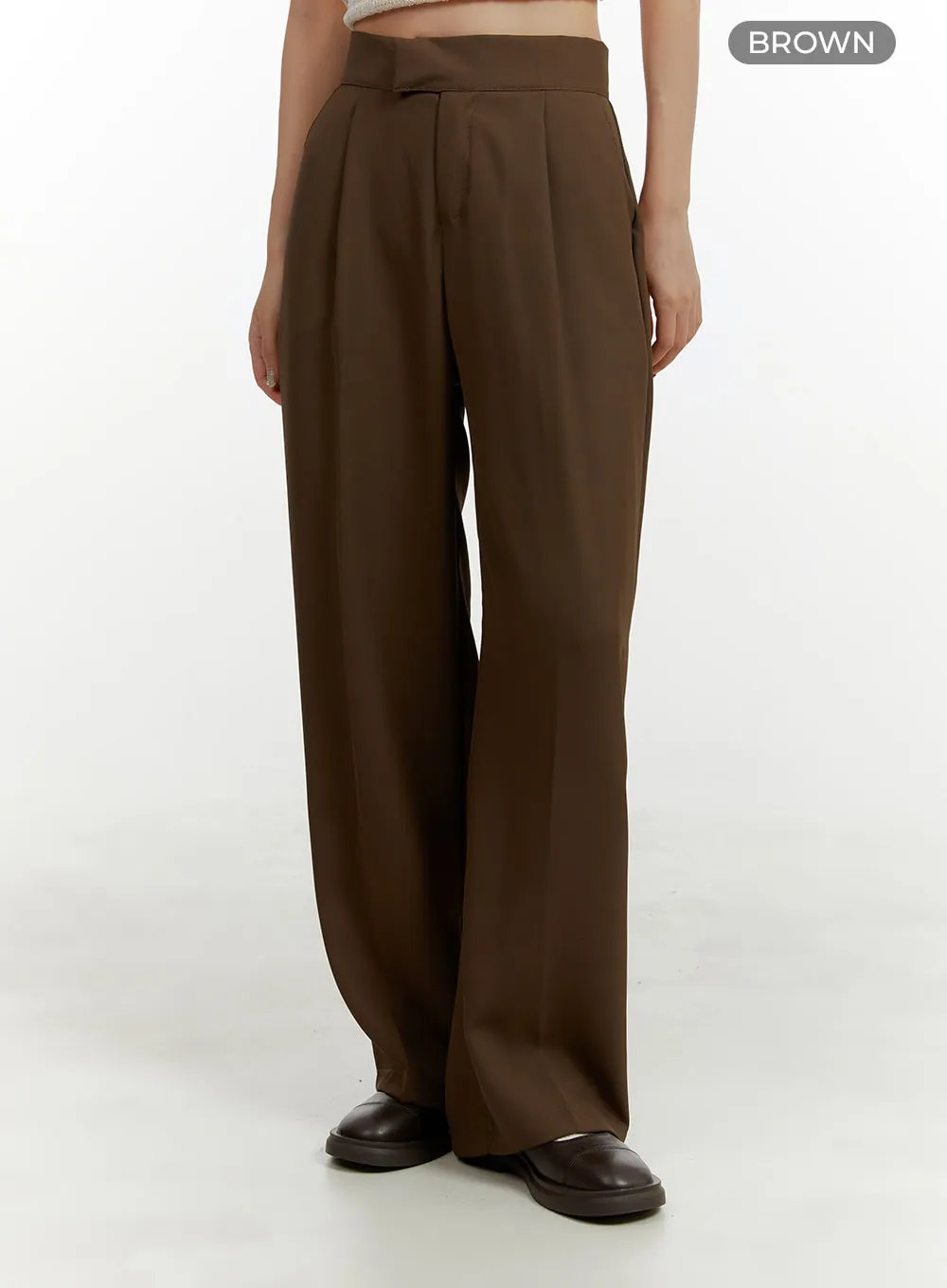 Pintuck Wide Fit Tailored Pants OY413