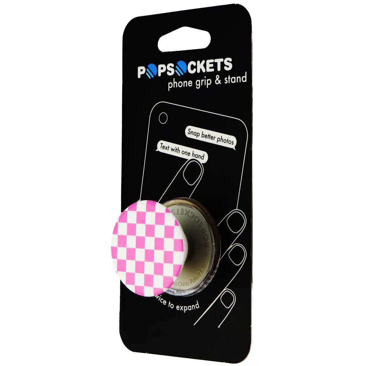 PopSockets: Collapsible Grip & Stand for Phones and Tablets - Checker Pink