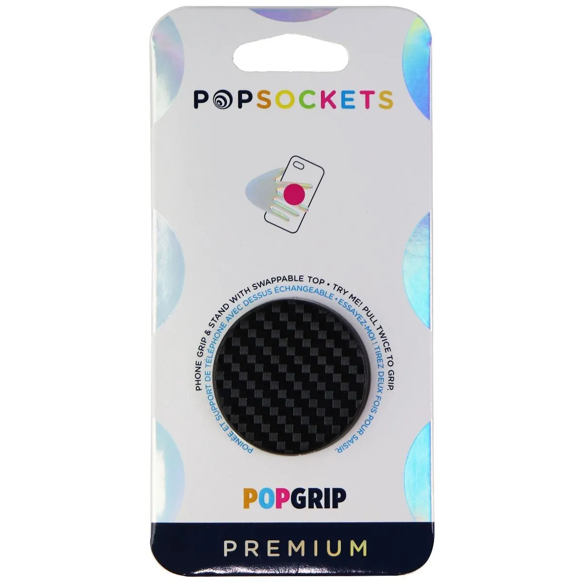 PopSockets: PopGrip with a Swappable Top for Phones & Tablets - Carbonite Weave