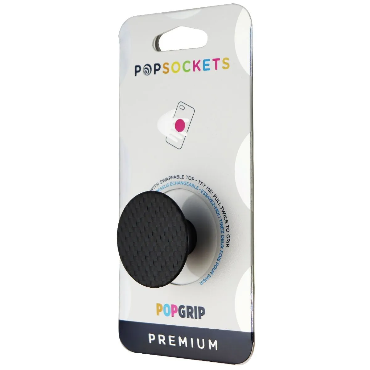 PopSockets: PopGrip with a Swappable Top for Phones & Tablets - Carbonite Weave