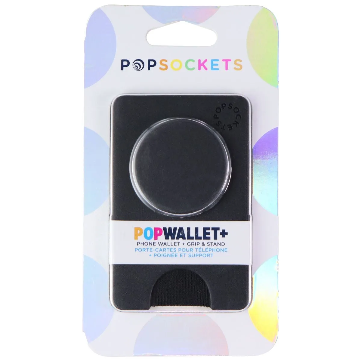 PopSockets PopWallet  with Integrated Swappable PopTop - Black (PS-801937)