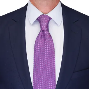 Purple Classic Motif Woven Silk Tie