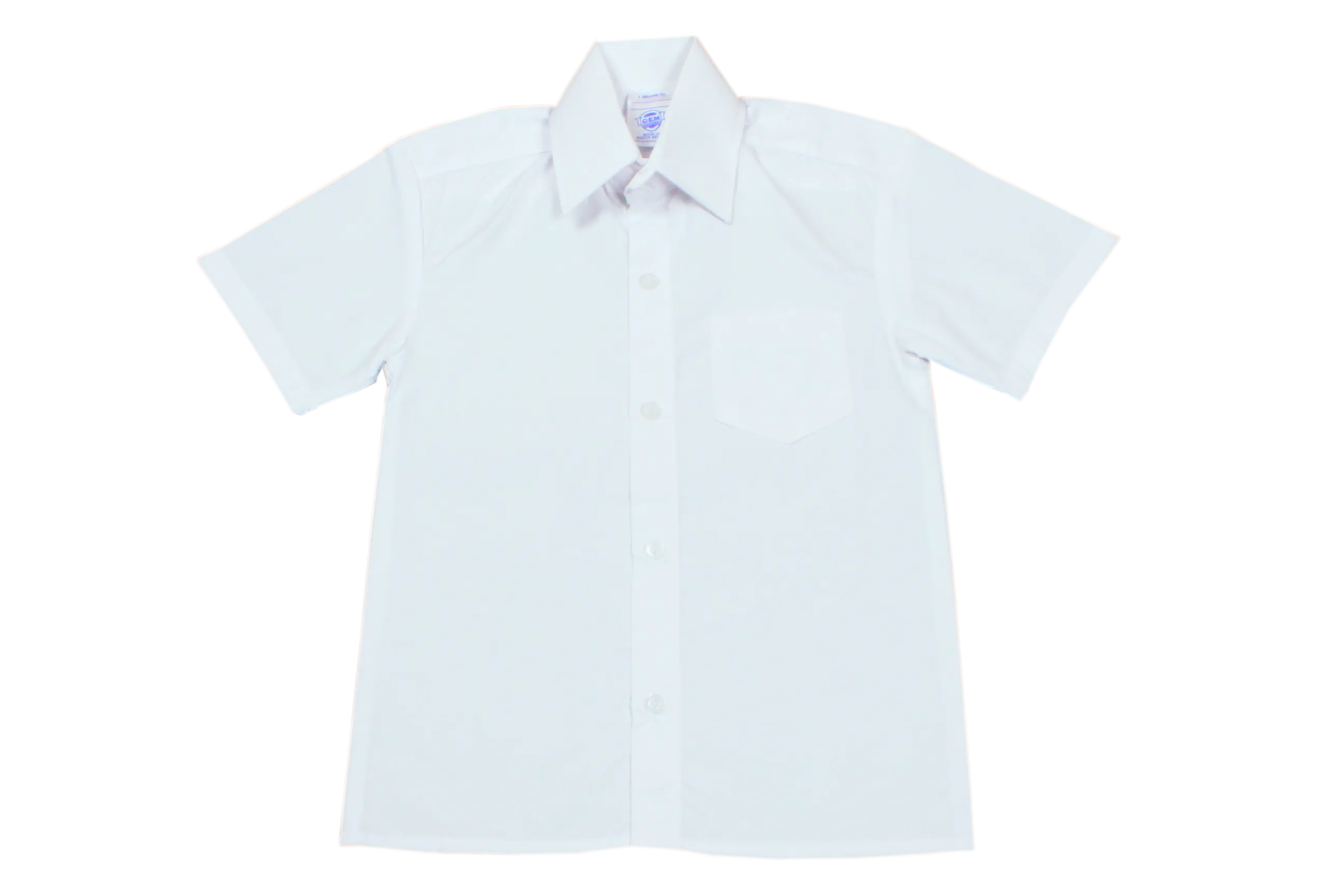 Shortsleeve Raised Collar Shirt - White