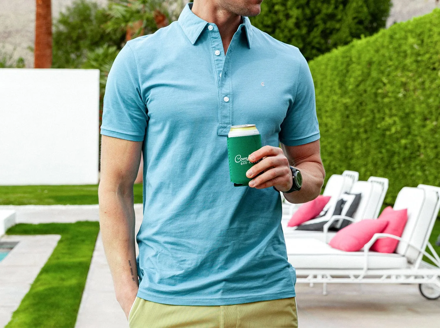 Slim Fit Top-Shelf Range Polo - Waterworld