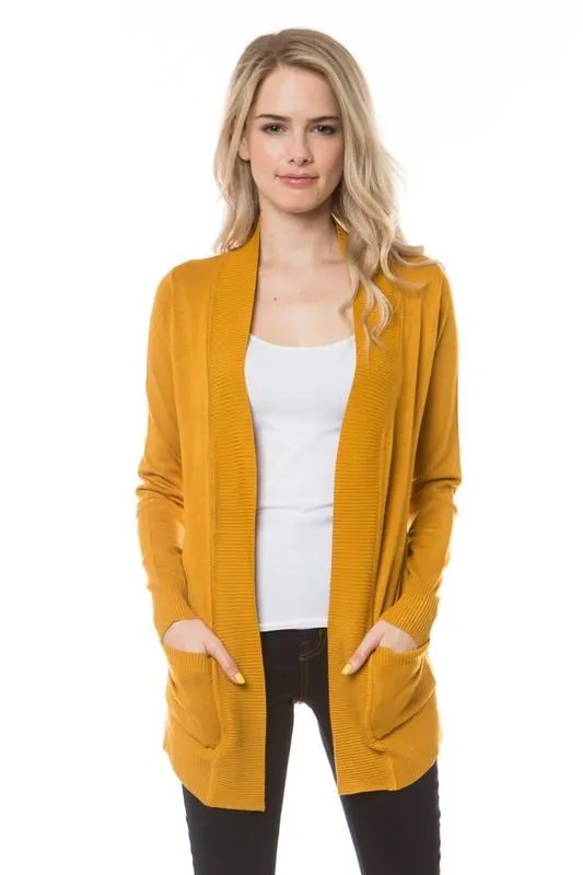 Stay Cozy Open Cardigan in Mustard (FINAL SALE)