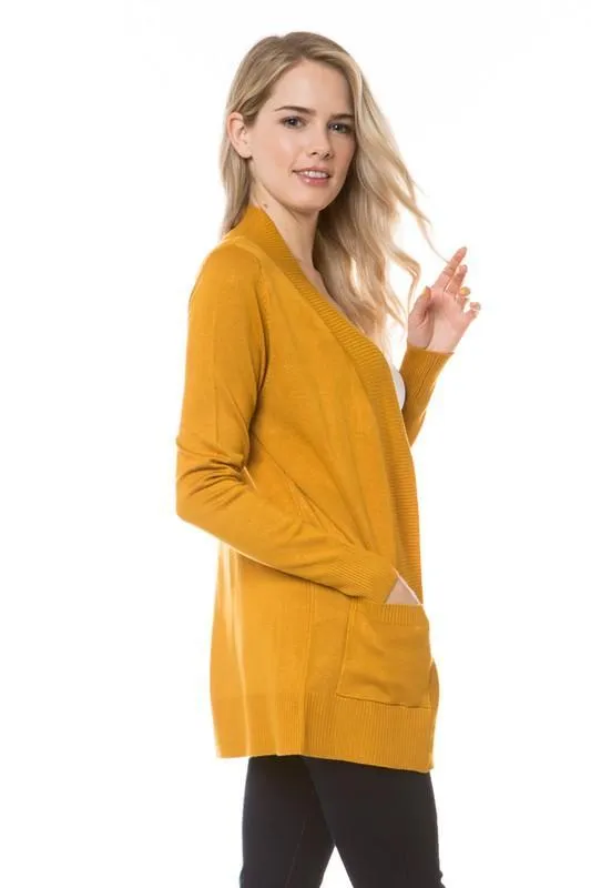 Stay Cozy Open Cardigan in Mustard (FINAL SALE)