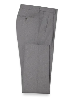 Tailored Fit Essential Wool Pleated Pants - Grey