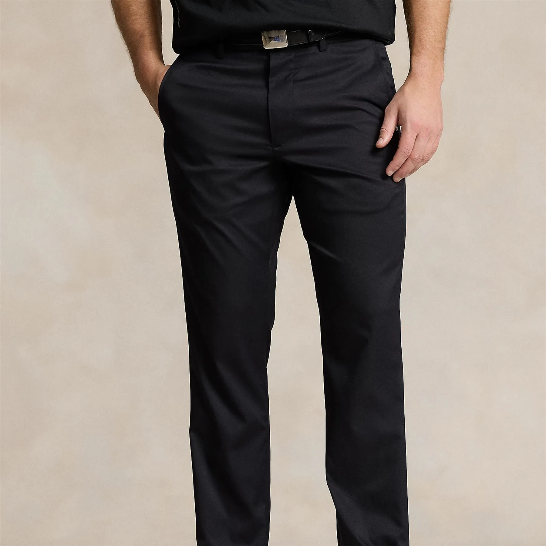 Tailored Fit Performance Twill Pants Polo Black - SS24