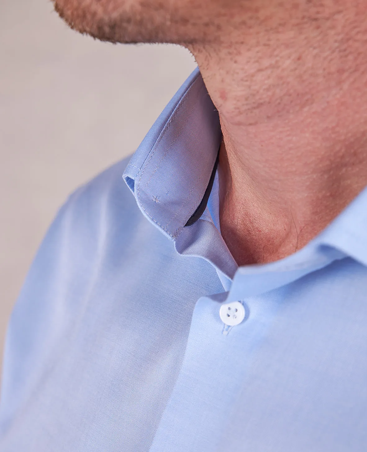 The Brookes - Twill Solid Dress Shirt - Blue