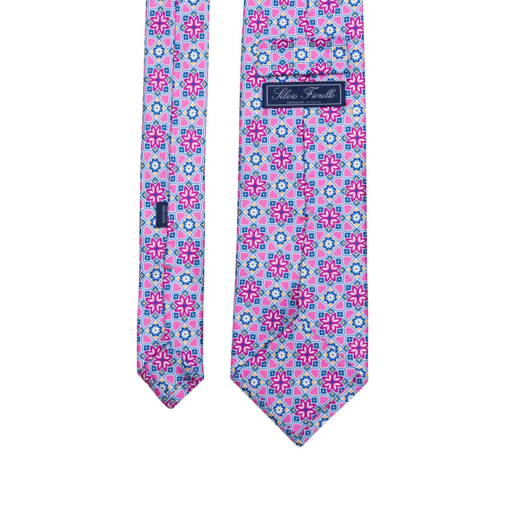 The Duke of Taormina Pink Duchesse Silk Tie