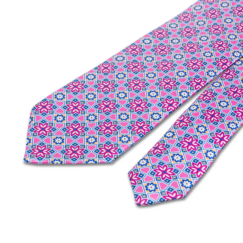 The Duke of Taormina Pink Duchesse Silk Tie