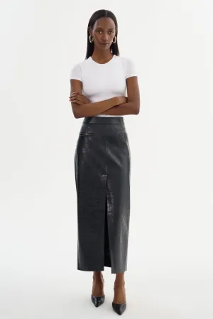 YVETTE | Faux Leather Maxi Skirt